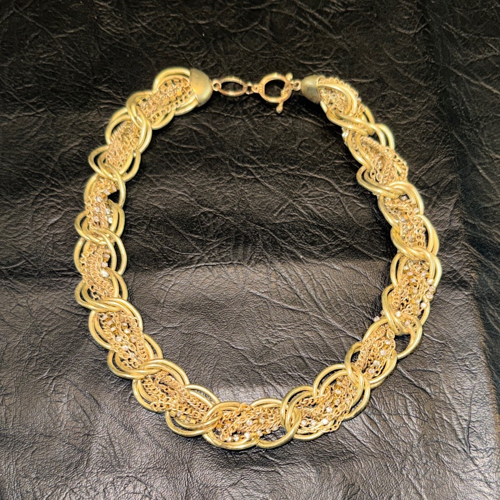 Gold Braided Chain Necklace Elegant Women’s Jewelry GUC